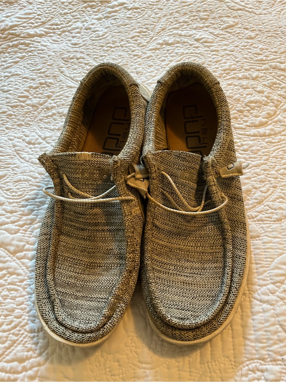 Hey Dude Men’s Slip-On Knit Loafers in Gray